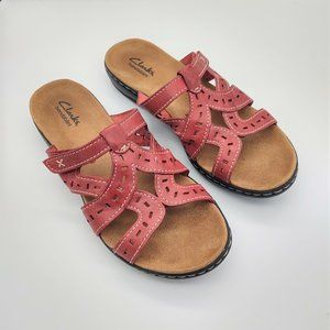 Clarks Bendables Red Leather Sandal 9M